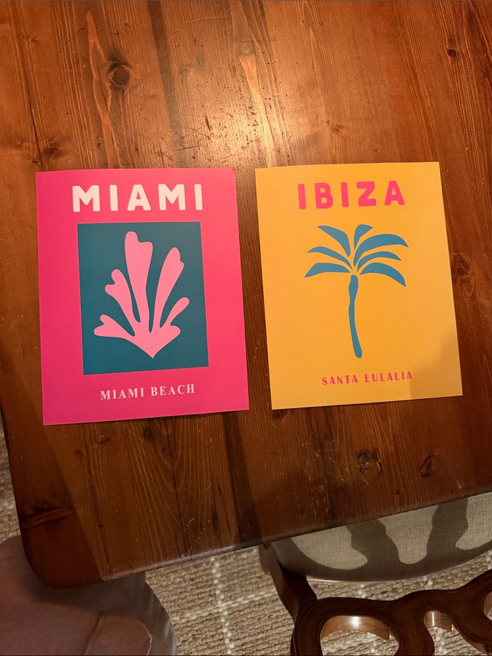 Miami & Ibiza Graphic Prints - Pink and Yellow Set